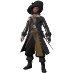 CAPTAIN BARBOSSA 001 HAT OFF CUT BY CRAFTDANIMATION